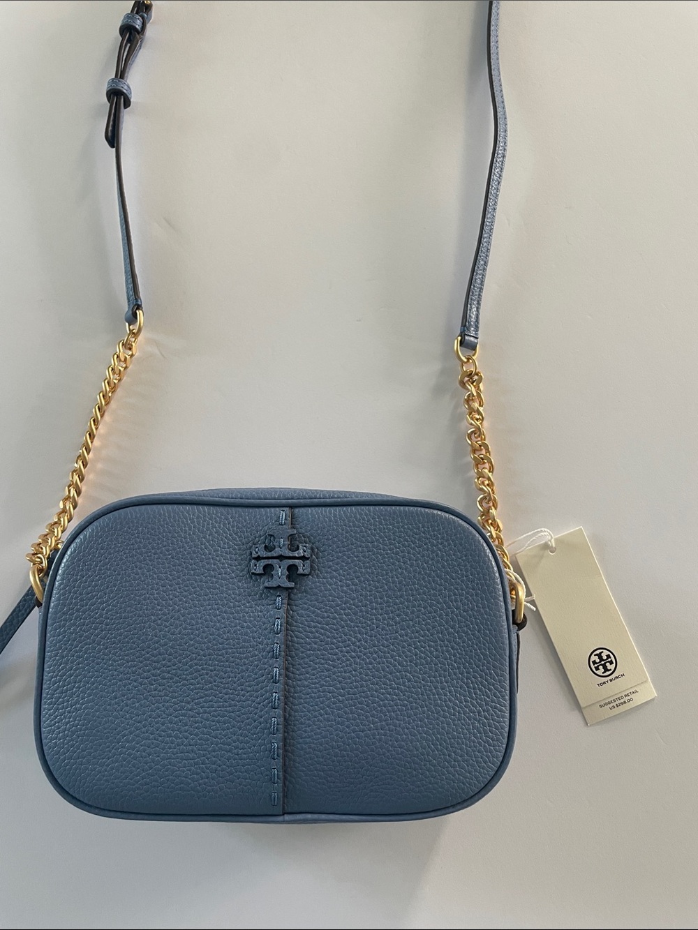 NWT Tory Burch McGraw Camera Bag Crossbody Pebbled Leather - Picture 3 of 12